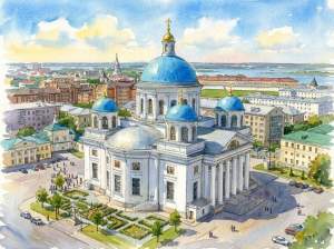 Открытка 10х15см Собор Казанская икона  