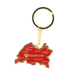 Брелок металл карта Татарстана красн. Rk01-03-005  