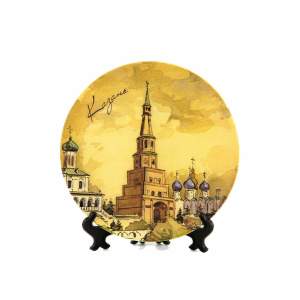 Тарелка полистоун УФ 12см Башня Сююмбике_01  