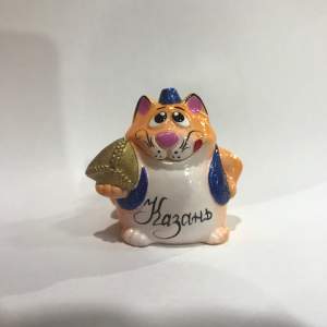Кот с треугольником Казань 5см (синий)   
