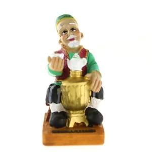 Фигурка полистоун Бабай с самоваром 10см KZN 47-1303   