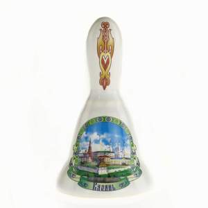Колокольчик керамика круглый средний с ручкой Казань  