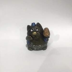 Кот с чак-чаком Казань 5см под бронзу (синий)   