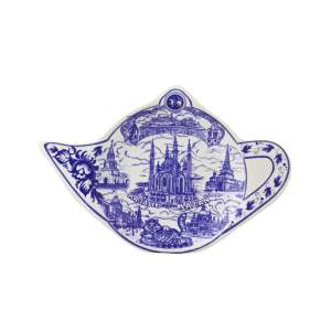 Подставка под чайный пакет гжель Казань керамика Подставка керамическая под чайные пакетики под гжель 