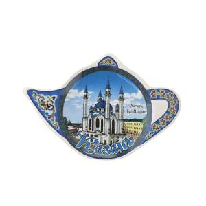 Подставка под чайный пакет Казань Кул Шариф керамика Керамическая подставка под чайные пакетики с изображением Кул Шариф 