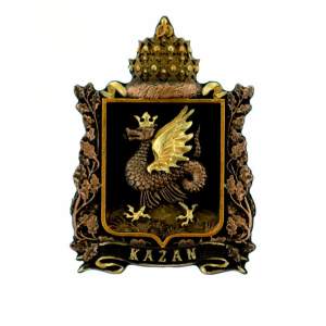 Магнит барельеф 6х8см Герб Казани чёрное золото_10  