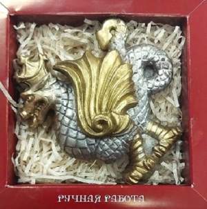Фигурка Зилант в коробке, золотой, глазурь 75 гр.   