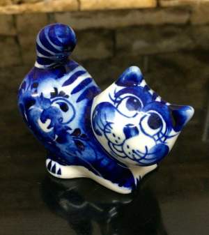 Кот Васька синий  7,5см   