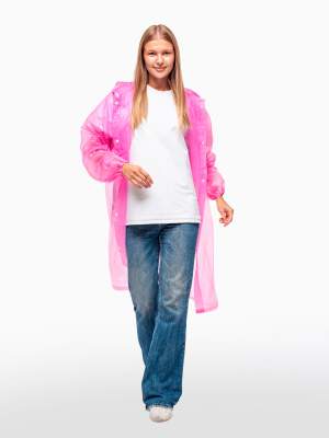 Дождевик на кнопках (86 г/м) розовый MJ-8131  