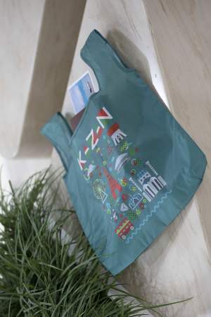 Сумка складная Казань коллаж 38х32 см длина ручки 34 см  